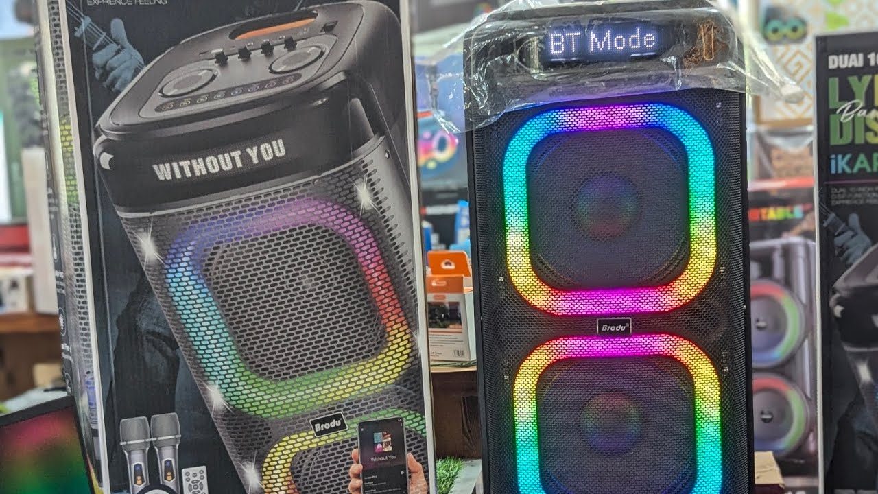 Brodu BTS - 2121 High Power Dual 10' Ikaraoke Partybox Speakers (160W) #bts2121 #luxuryemall 