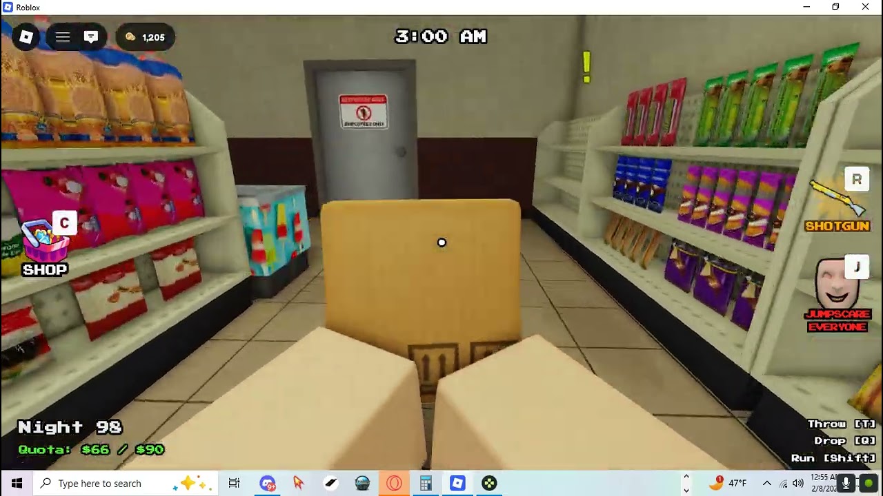 get to 100 night in (Scary Grocery The Night Shift)