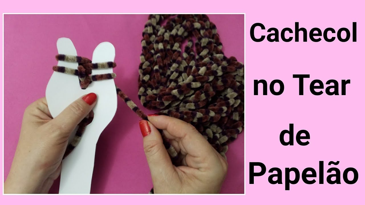 Cachecol no Tear de Papelão