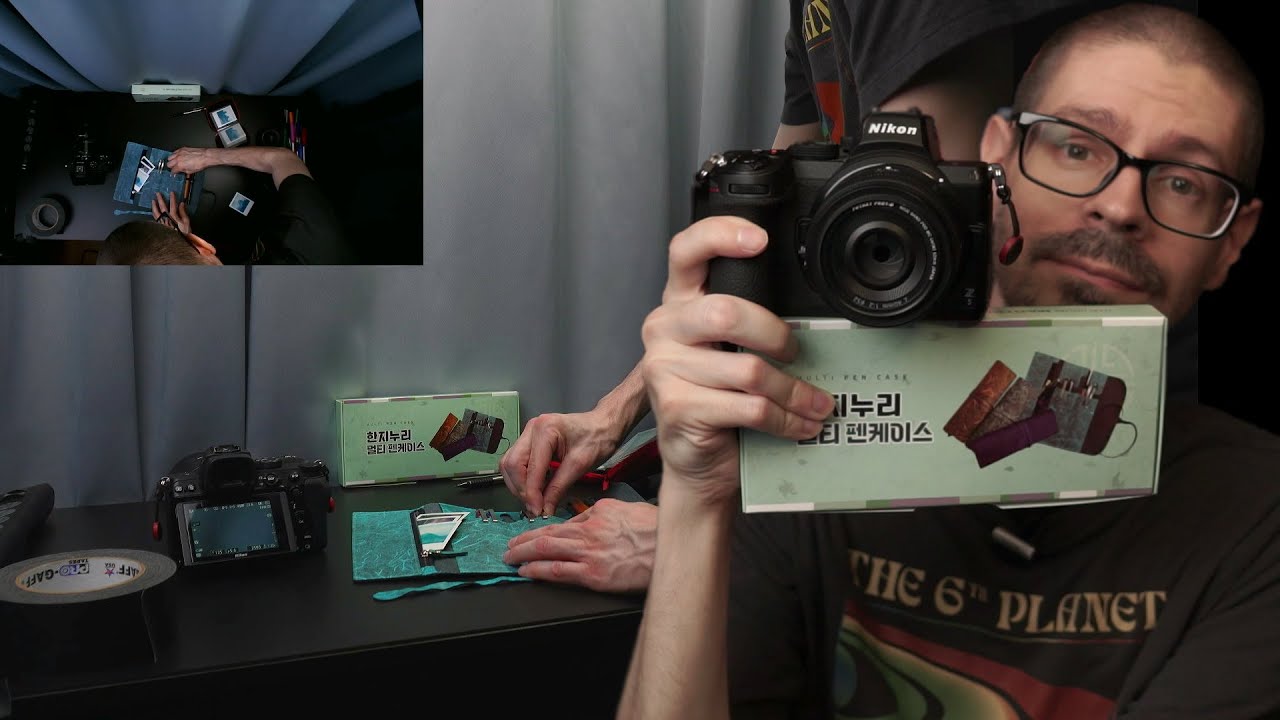 Live product photoshoot with a Korean pen case. 🖊️📷