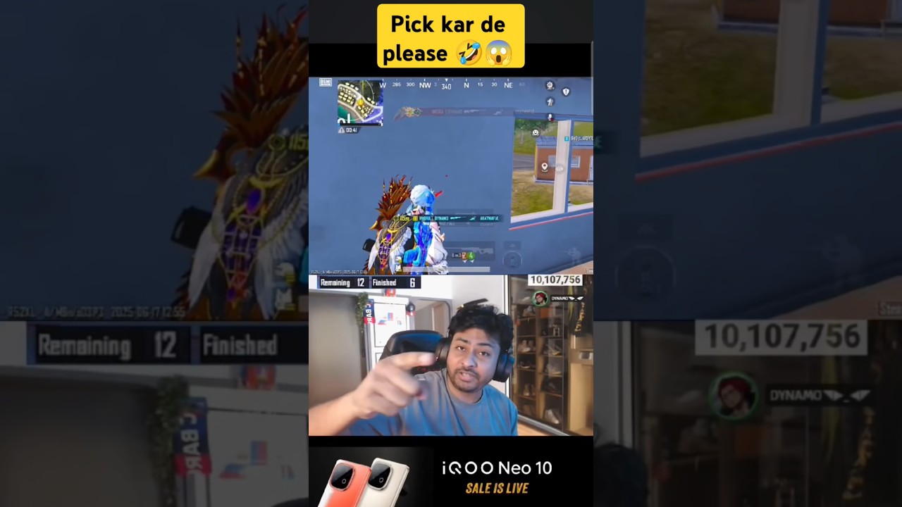 pick kar de please 🤣😱 | pat se headshot #shorts #bgmi @DynamoGaming