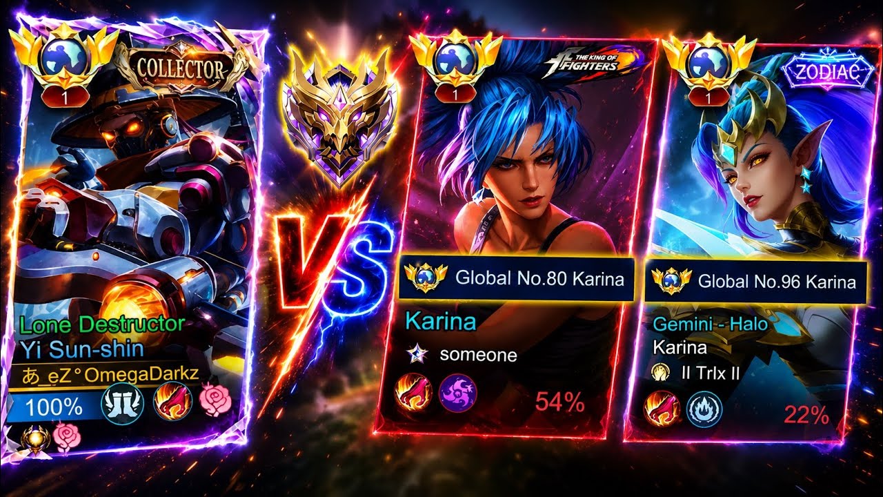 YSS vs 2 TOP GLOBAL KARINA in Immortal Rank&hellip; INSANE GAMES 😱 | MLBB