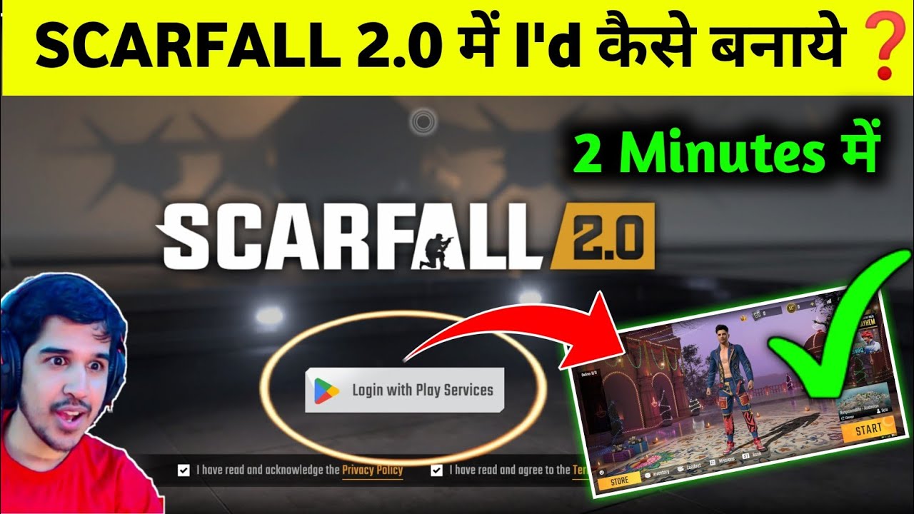 Scarfall 2.0 me I'd Kaise Banaye | Scarfall Login With Play Services se I'd login Kaise kare 