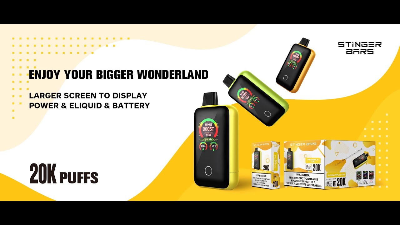 Premium 20000 Puffs STINGER&reg; Disposable E-Cigarette With Large Screen