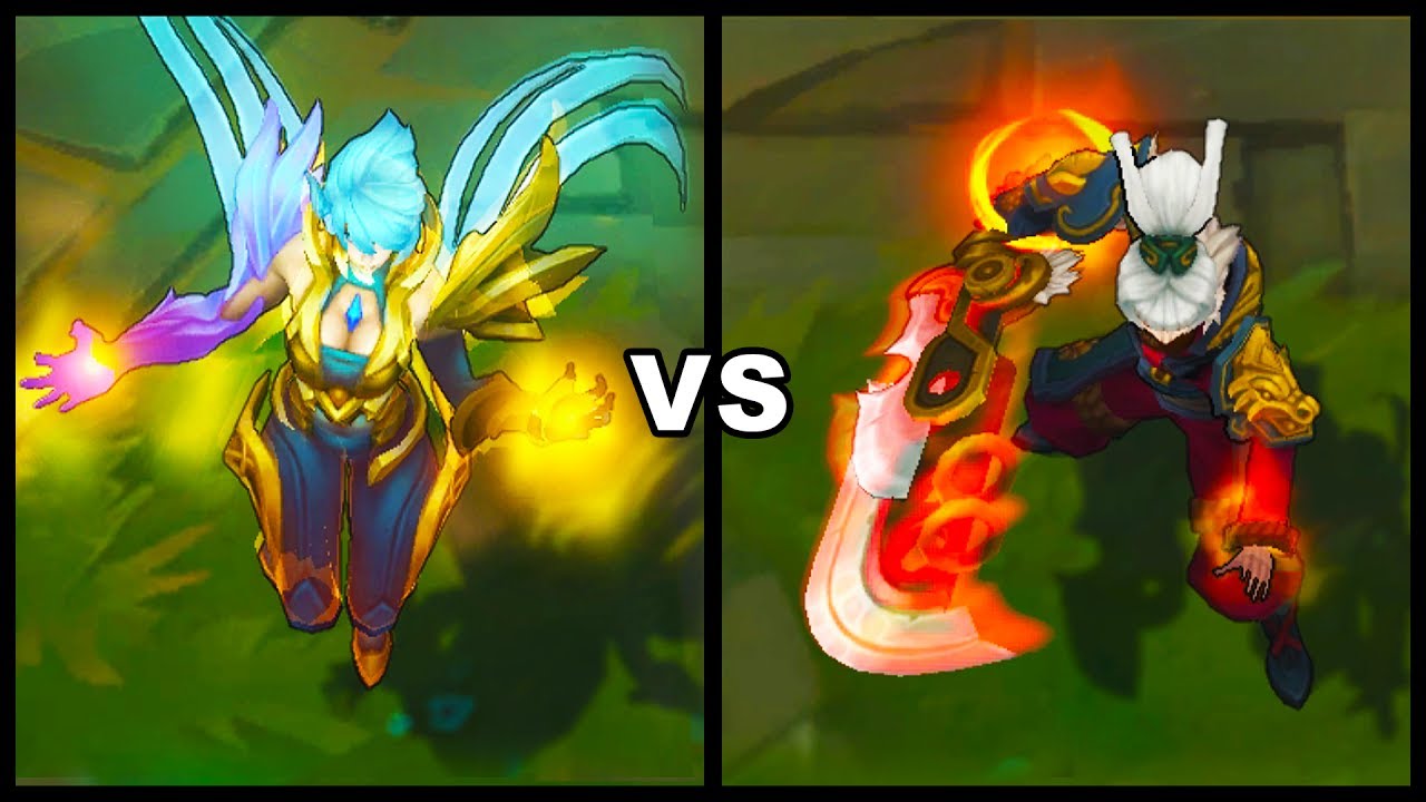 Dawnbringer Riven vs Dragonblade Riven Legendary vs Epic Skins Comparison (League of Legends)