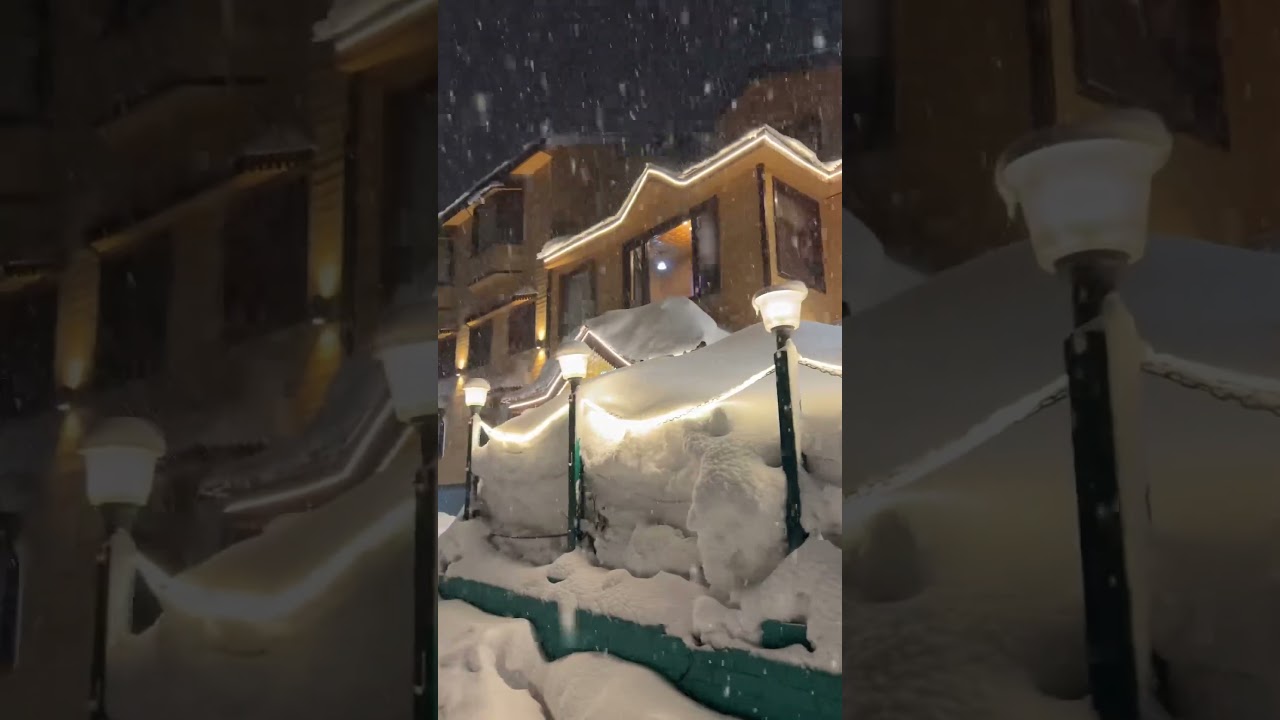 Gulmarg night view ❄️#snowfall #gulmarg #nightview #kashmir