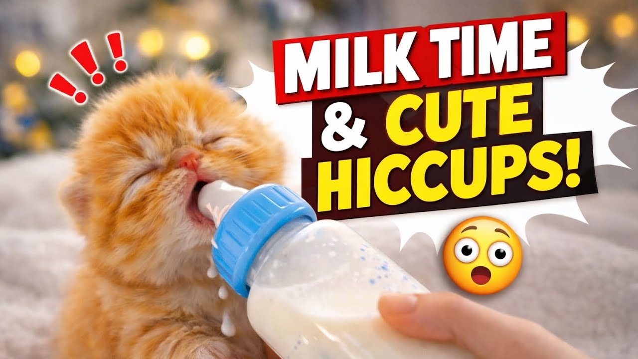 Tiny Kitten Milk Time… Then CUTEST HICCUPS Ever! 🥺🐾