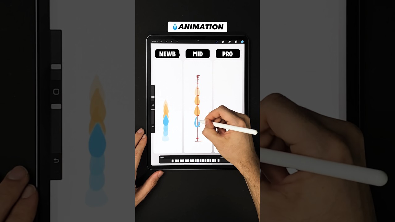 3 уровня анимации 💧drop #animation #procreate