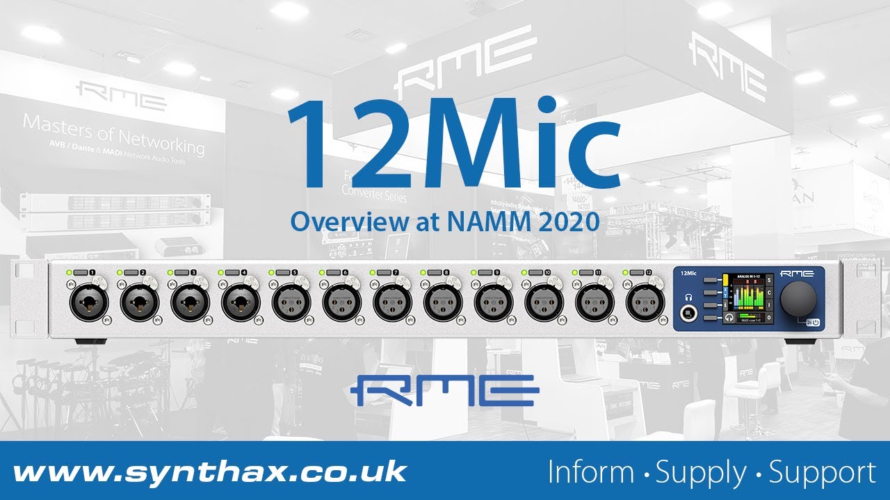 RME 12Mic Overview at NAMM 2020: 12-Channel Mic Pre with MADI & AVB