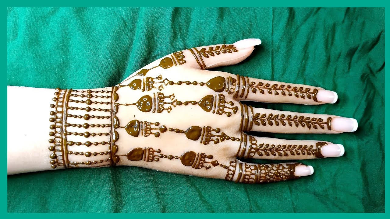 😍New jhumka butiful mehndi design beck hand 🌿#mehndi #henna #viral #art #bollywood