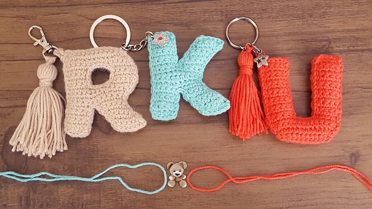 💖🌷ABECEDARIO Letra (K) tejido a crochet tamaño llavero - paso a paso