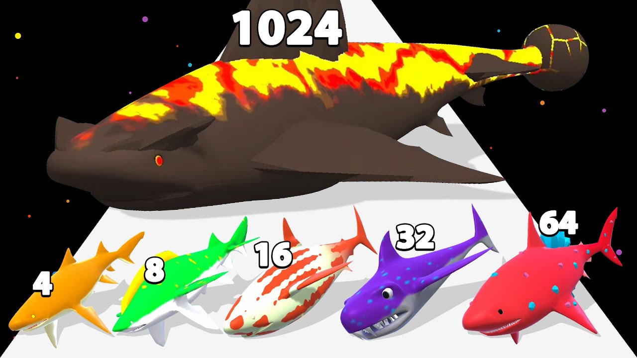 SHARK ATTACK - Level Up Shark Evolution Run. Max Level (Satisfying Mobile Games) Part 01