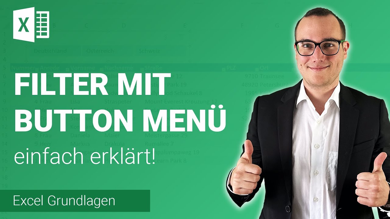 GEFILTERTE DATENTABELLE mit BUTTONs einf&uuml;gen einfach erkl&auml;rt | Lerne Microsoft Excel ✅