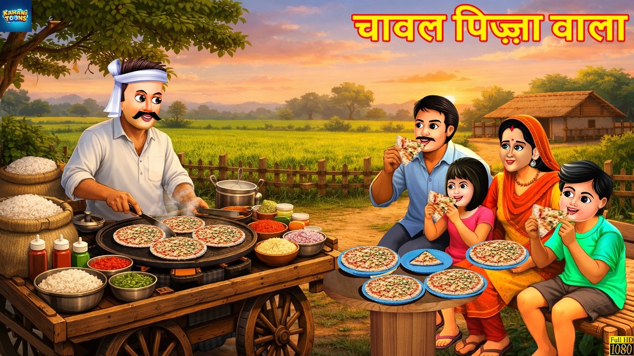 चावल पिज़्ज़ा वाला | Chawal Pizza Wala | Hindi Kahani | Moral Stories | Hindi Story | Cartoon | Kahani