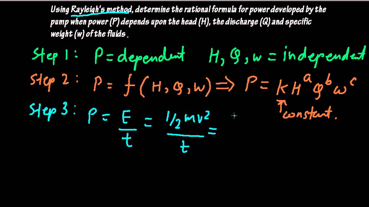 rayleigh's method of dimensional analysis