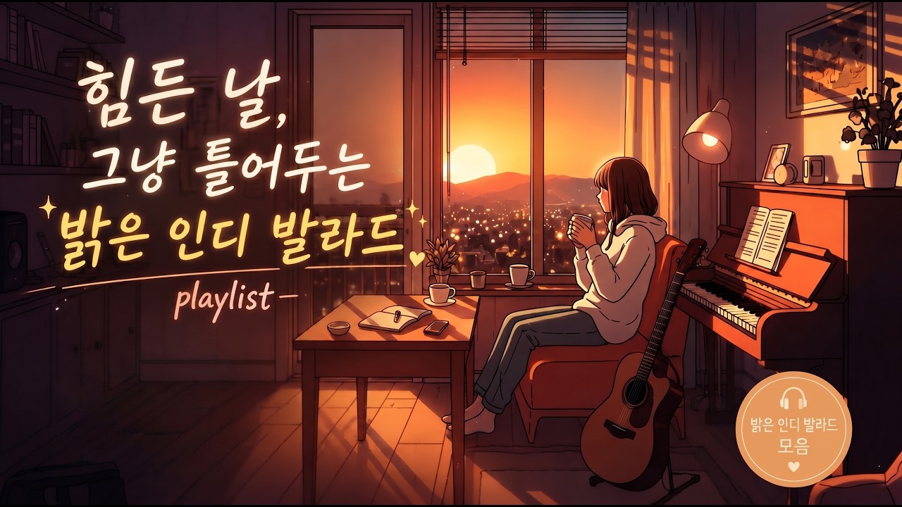 힘든 날, 그냥 틀어두는 밝은 인디 발라드 버전 | playlist
