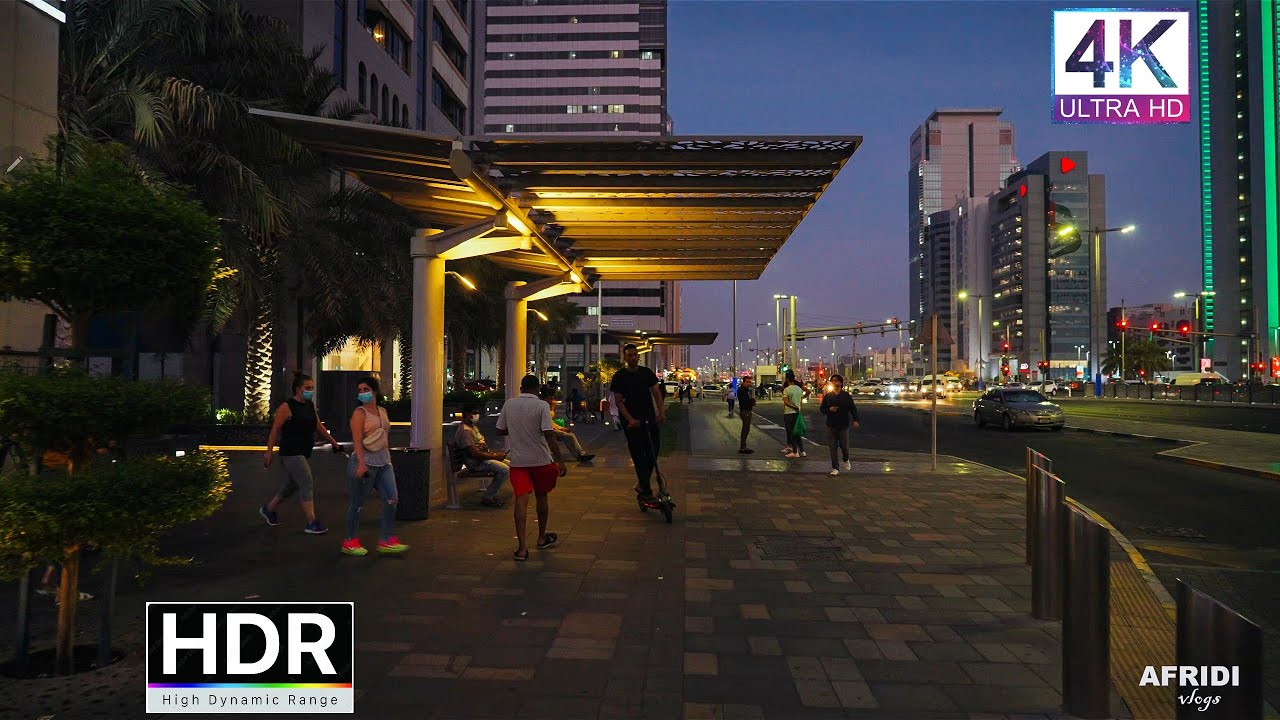 Salam street walk AbuDhabi city 4K HDR