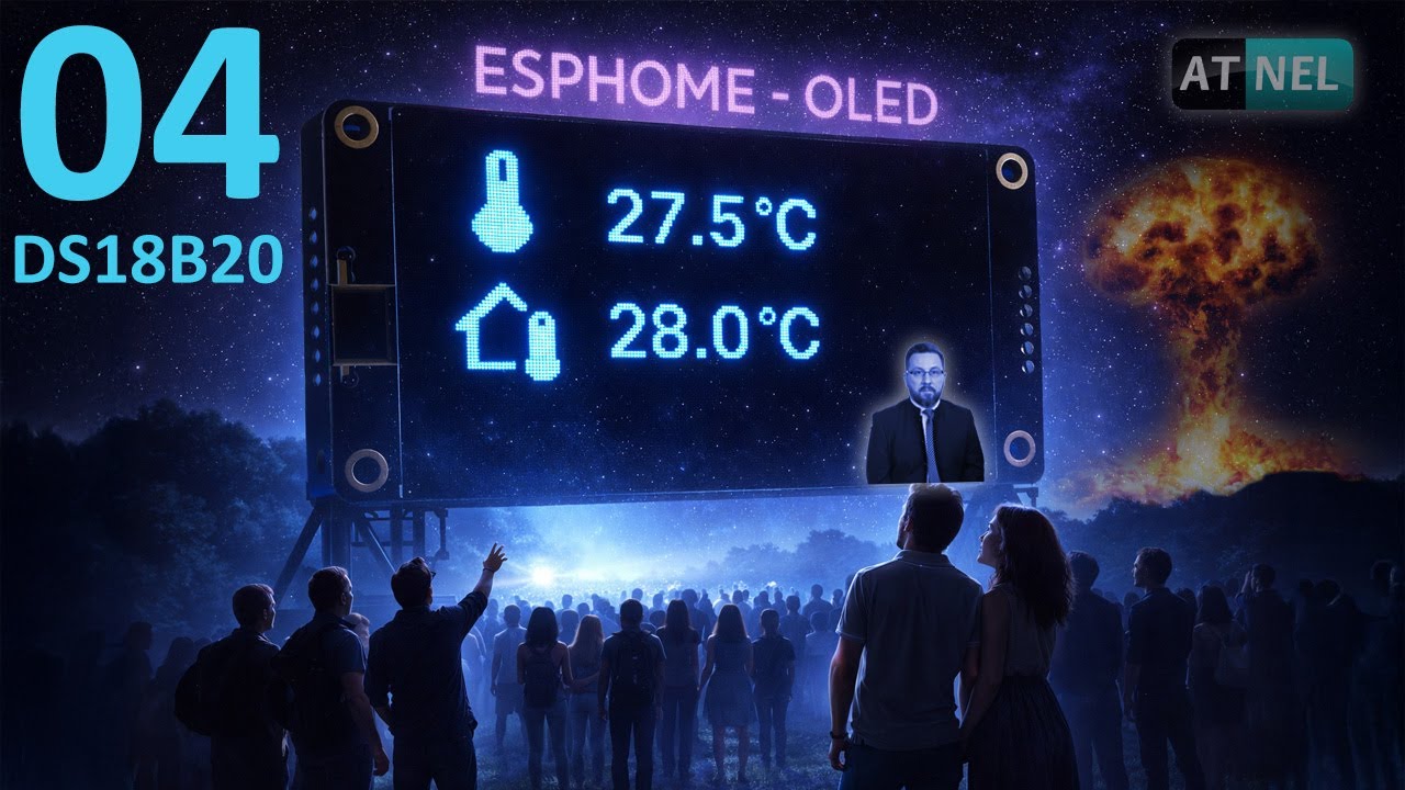 ESPHOME - OLED - Temperatura z DS18B20
