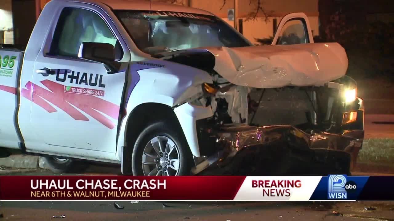 U-Haul pickup truck involved in chase, crash