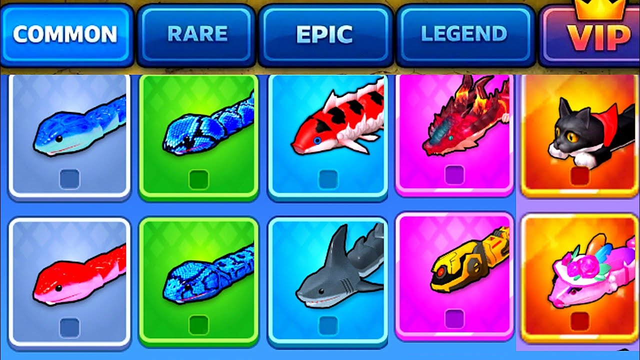 SNAKE CLASH IO 🐍COMMON VS RARE VS EPIC VS LEGEND VS VIP! WHICH SNAKE SKIN BETTER #10🔥