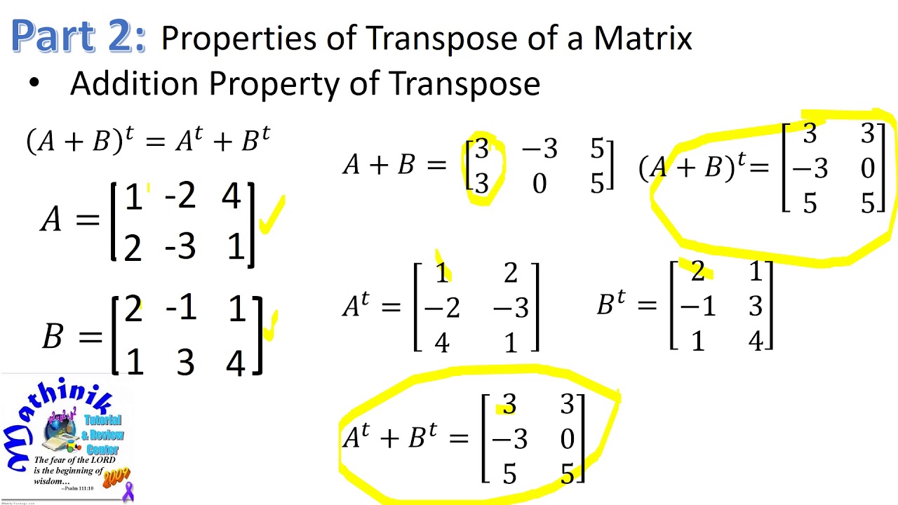 Transpose of a Matrix 2