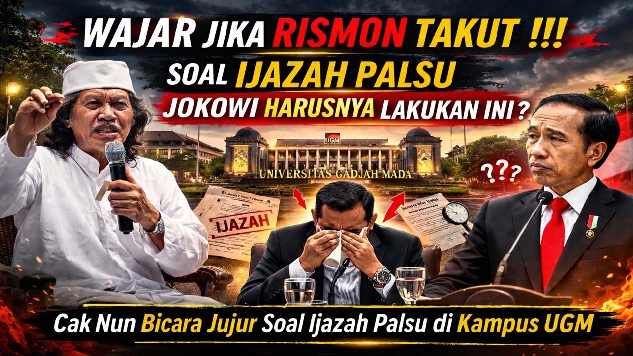 RISMON TAKUT !!! cak nun langsung bicara jujur soal ijazah palsu di kampus UGM ?