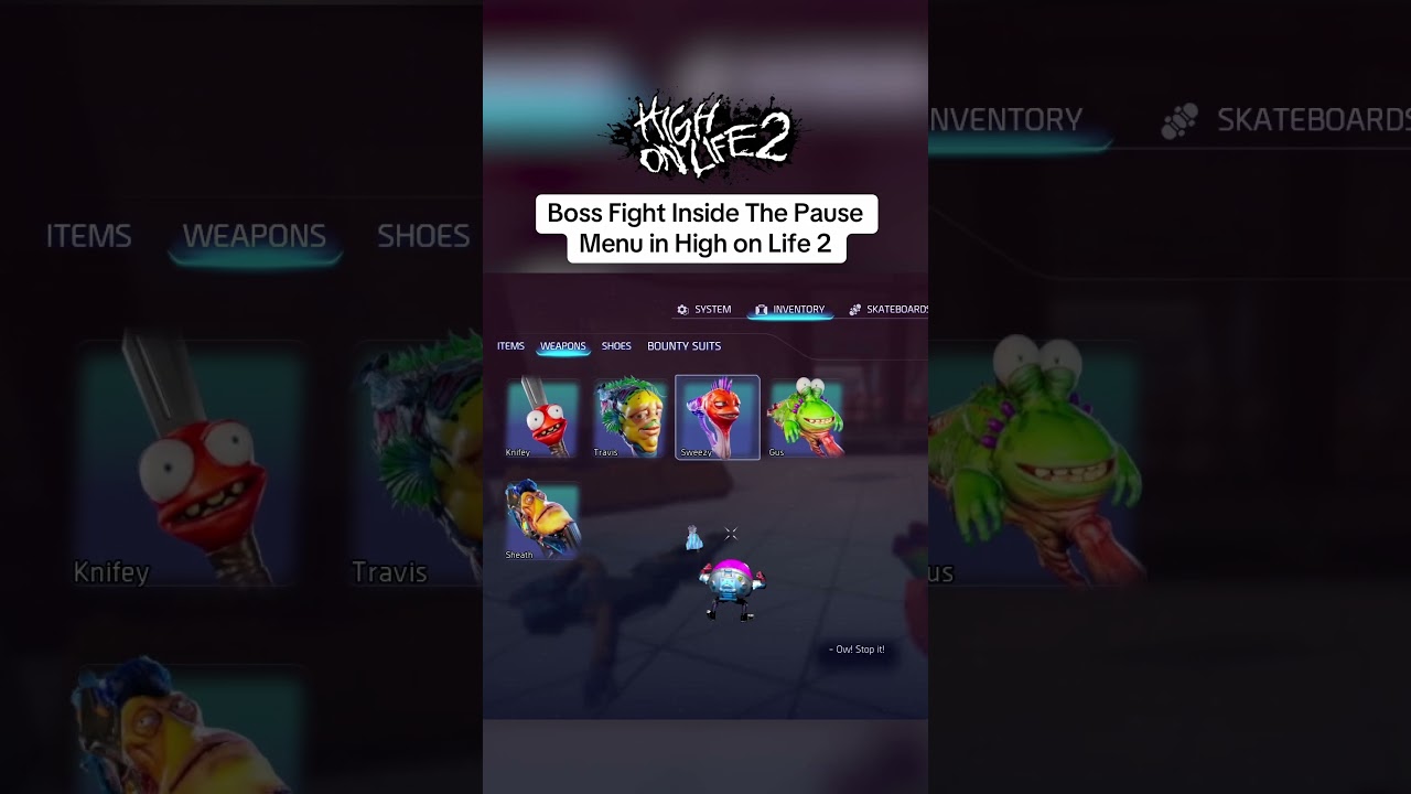 Boss Fight Inside The Pause Menu in High on Life 2