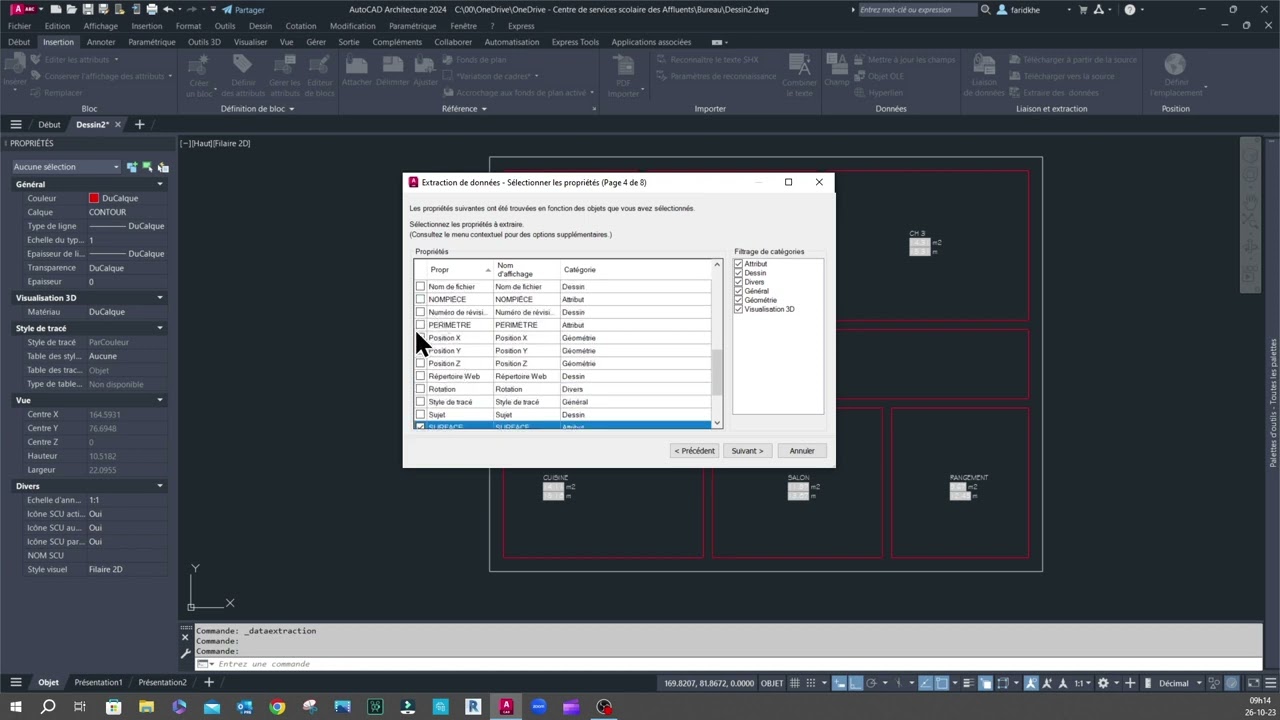 AUTOCAD : extraction des données