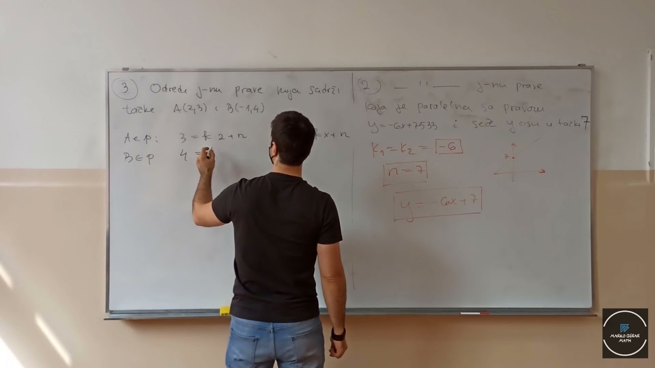 Analitička geometrija u ravni - jednačina prave (zadaci - podsetnik)