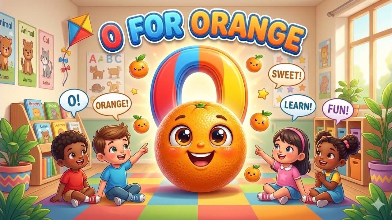 Learn O for Orange 🍊 | O Words Song | ABC Phonics for Kids | 3D Cartoon