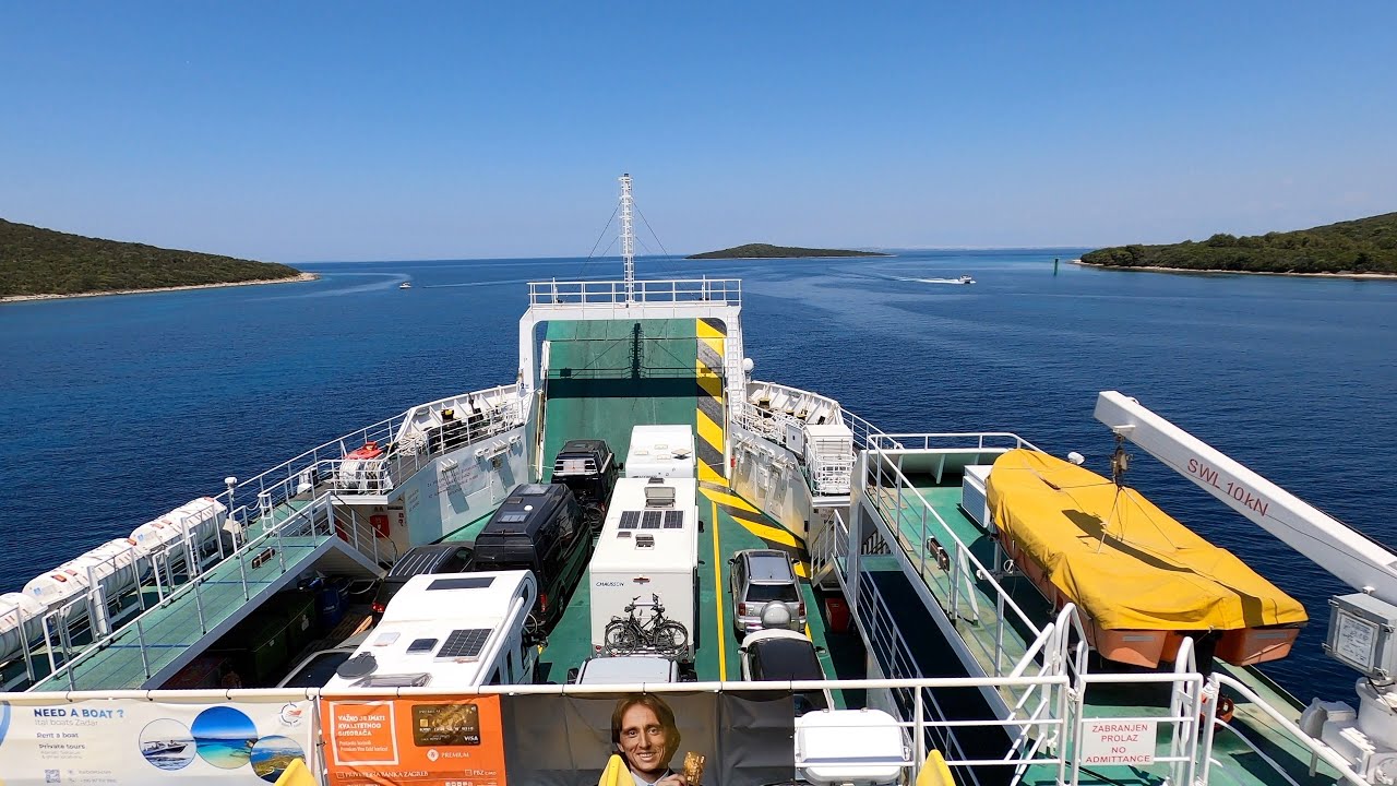 Ferry from BRBINJ (Dugi Otok) to ZADAR 2022 timewarp 4K