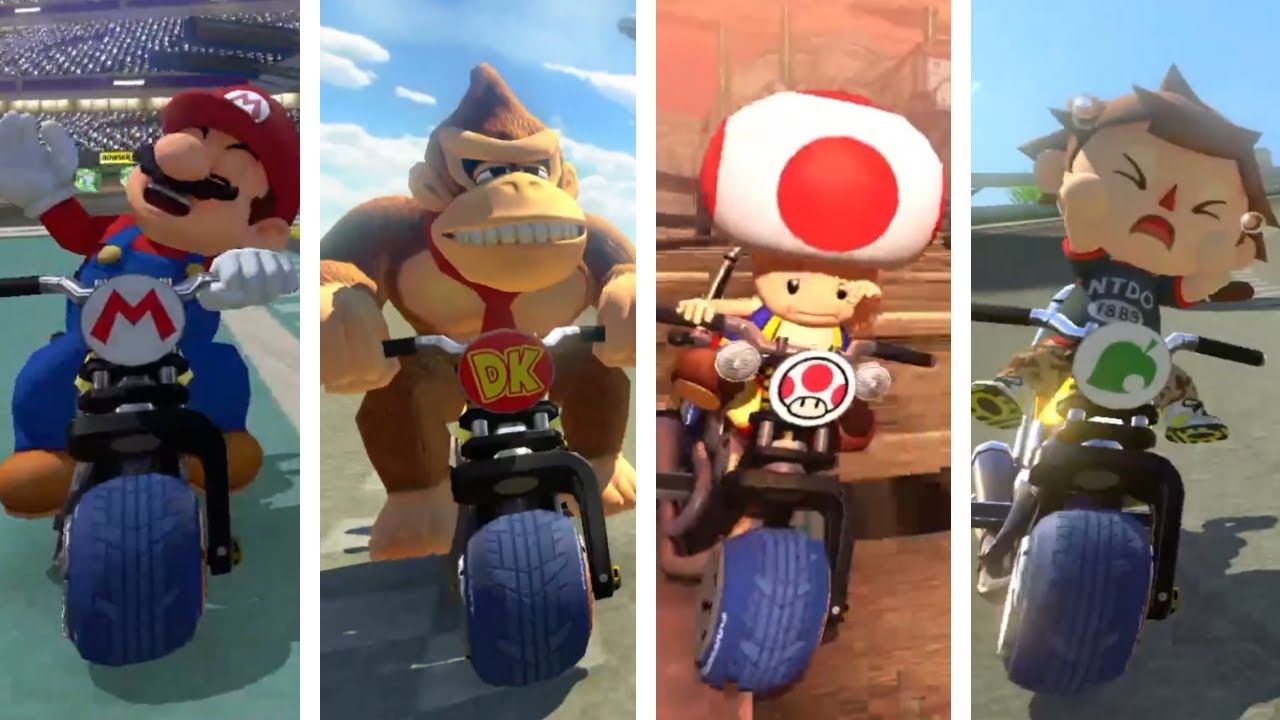 Mario Kart 8 Deluxe - All Characters Losing Animations (Bikes)