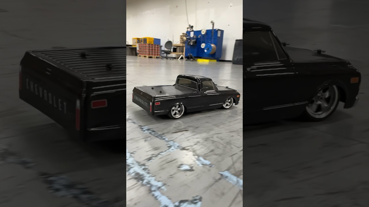 Vaterra v100 Chevrolet c10 pickup rc car drive by 