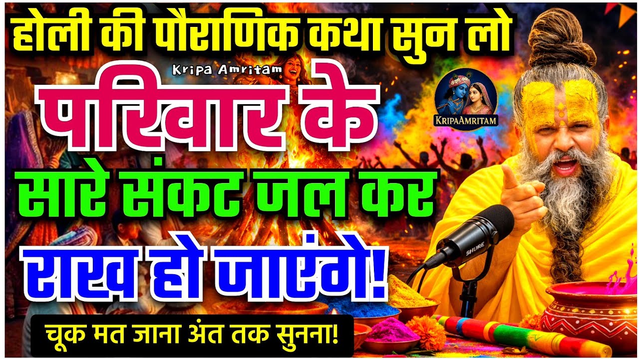 होली की पौराणिक कथा सुन लो, परिवार के सारे संकट जल कर राख हो जाएंगे 🌷 | Premanand Ji Maharaj