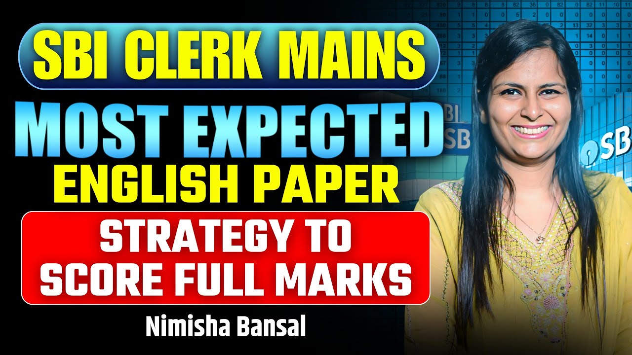 SBI Clerk Mains English Paper l Perfection Class l Score Full Marks l SSC l Bank l Nimisha bansal