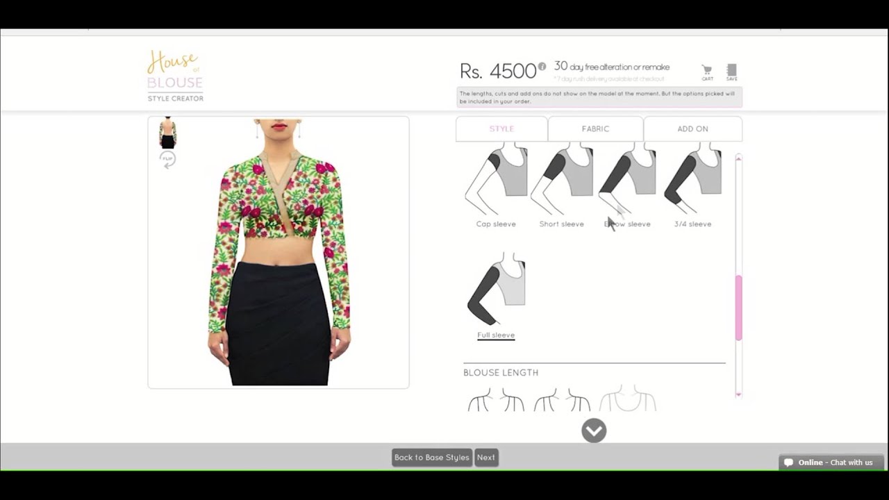 #16 of 'How to design' series I Customizing a blouse design on houseofblouse.com
