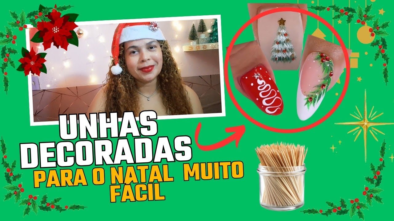 UNHAS DECORADAS PARA O NATAL EM MINUTOS!!! MUITO FÁCIL DE FAZER #unhas #unhasdecoradas #natal 