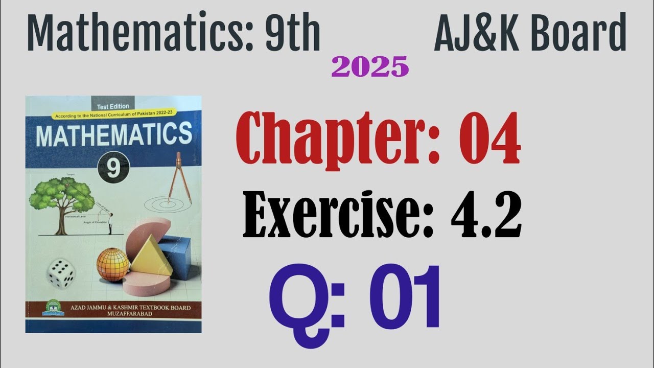 Exercise 4.2 Question 1 | Factorization Using Identities | Class 9 Math AJK Board new syllabus 2025