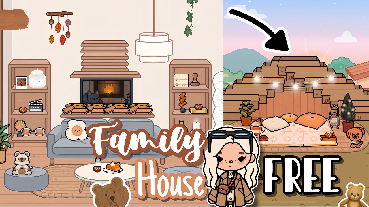 Family FREE HOUSE Design 🧸Toca Boca House Ideas [New Update] FREE Idea TocaLifeWorld 