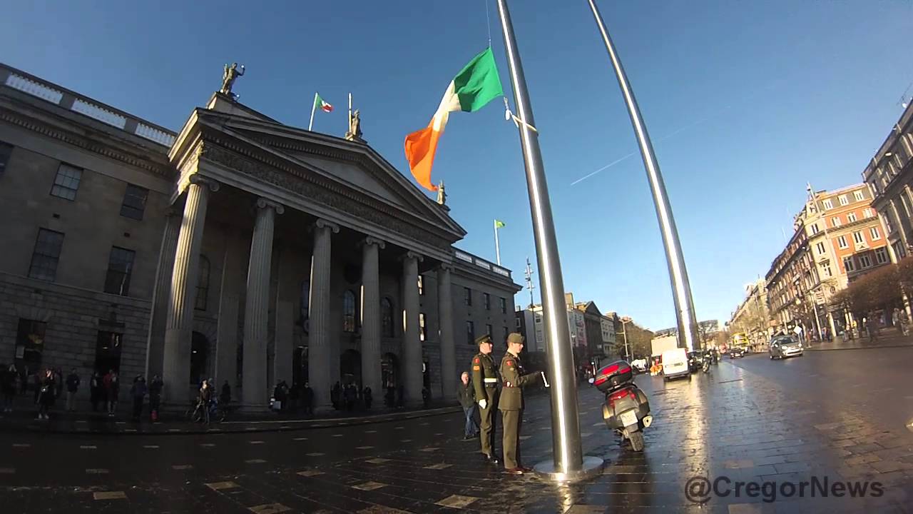 Irish flag raised in Dublin