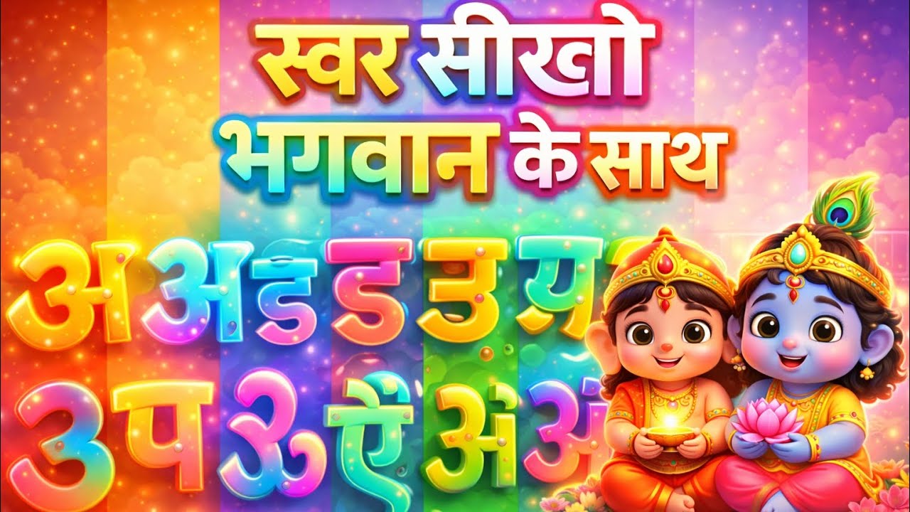 “स्वर सीखो भगवान के साथ|“स्वर + भगवान | Hindi Varnamala Song | Kids Learning Rhymes”