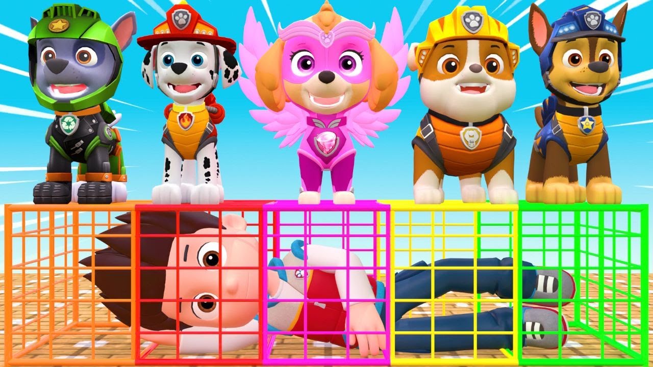 PAW Patrol Guess The Right Door ESCAPE ROOM CHALLENGE Animals Tire Game Cow Mammoth Elephant Tiger