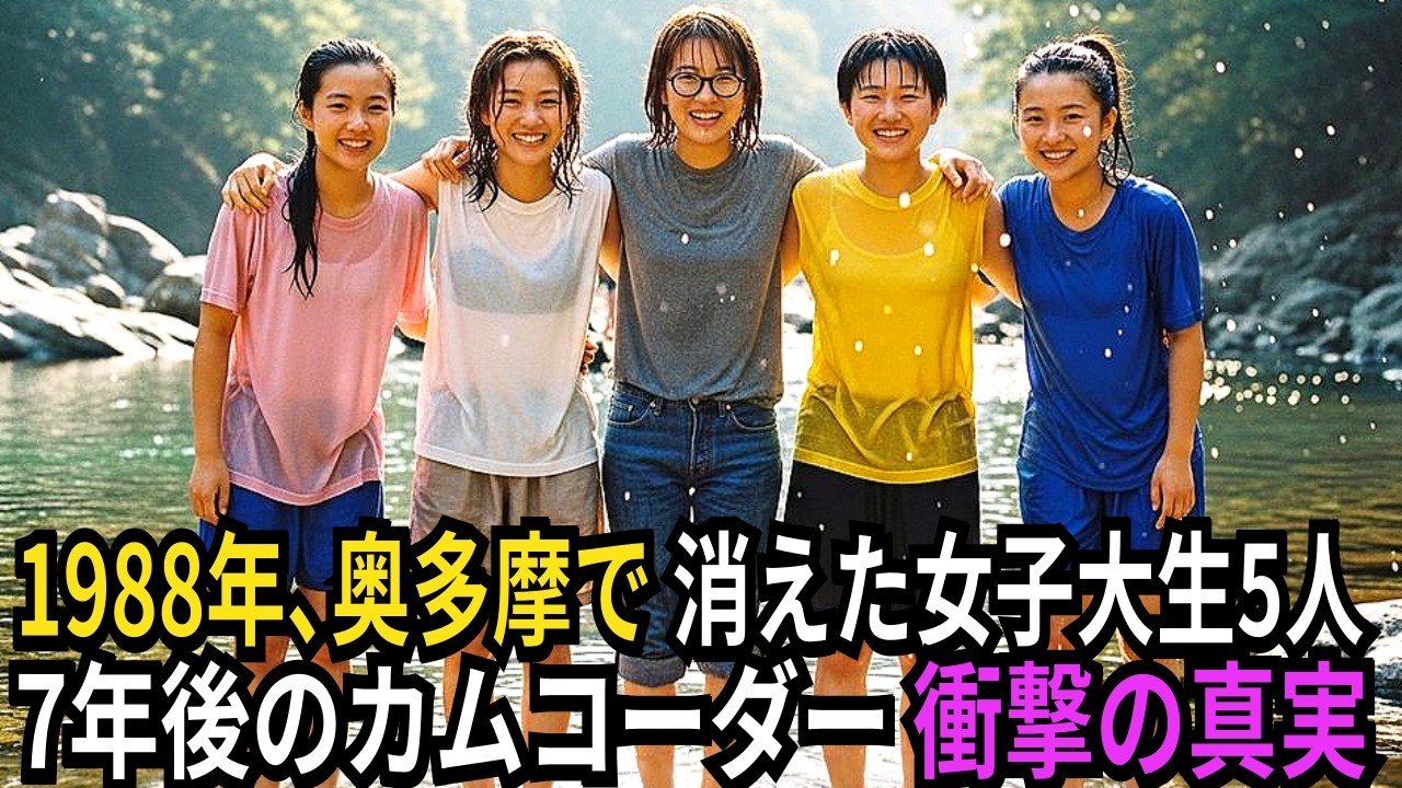 1998年 奥多摩湖 女子大生グループ失踪事件   サークル合宿中に消えた5人の女子大生… 7年後、湖の浚渫作業中に発見された8ミリビデオカメラの真実
