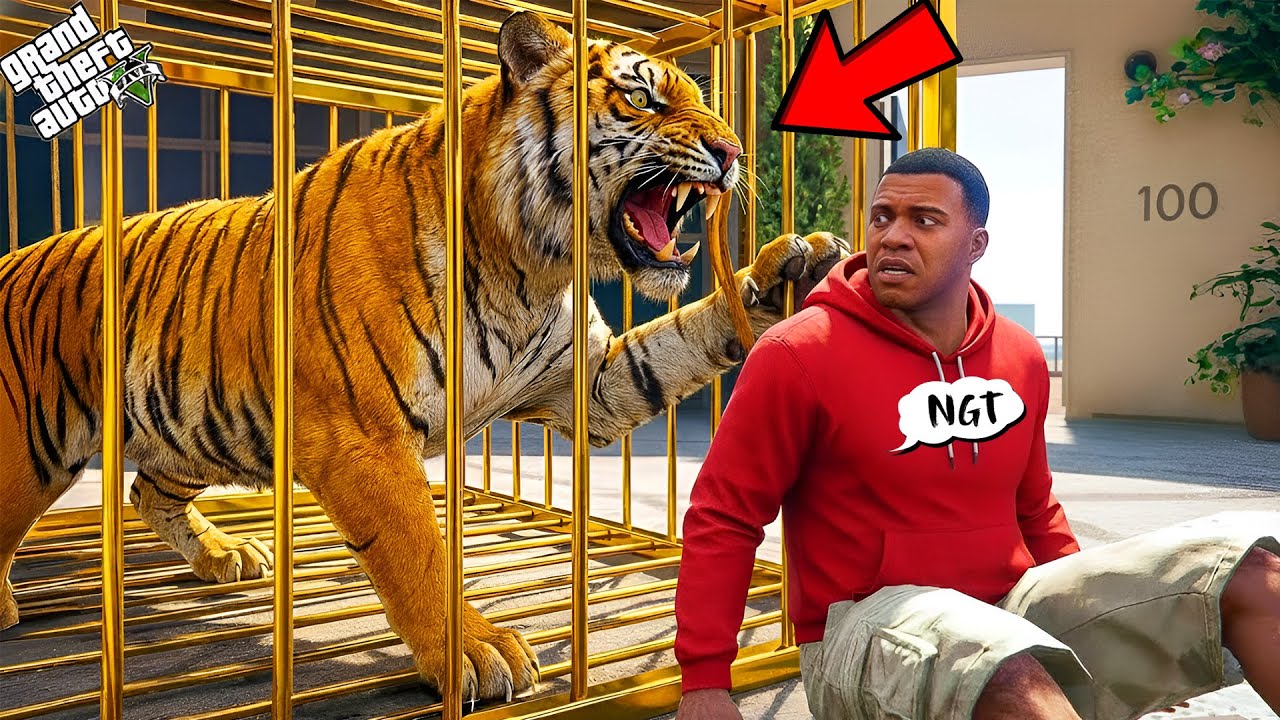 GTA 5: Франклин атакован 1000 смертоносными тиграми в GTA 5 на тамильском языке | Франклин на там...