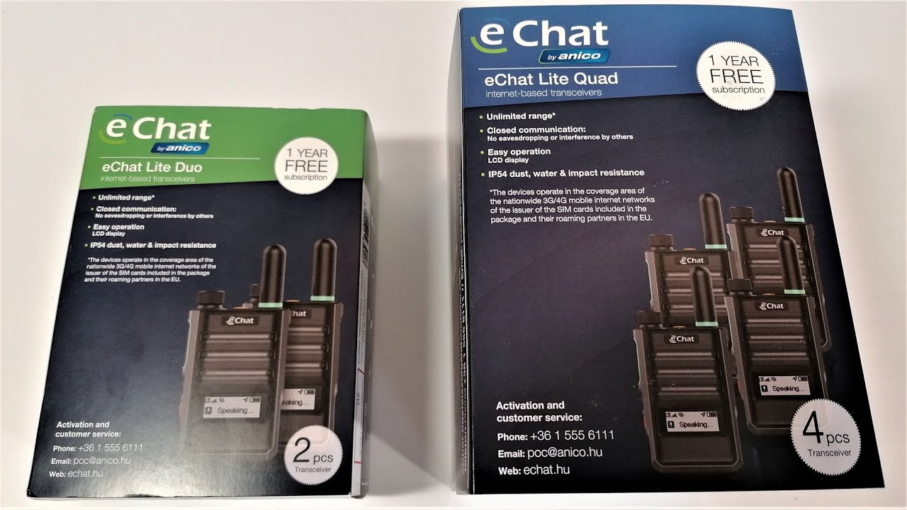 eChat Lite Duo és eChat Lite Quad PoC internetalapú adóvevő csomagok