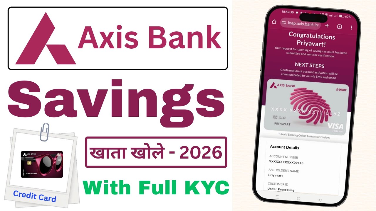 Axis Bank Savings Account Opening Online 2026 | Axis Bank Me Account Kaise Khole | Axis Video KYC
