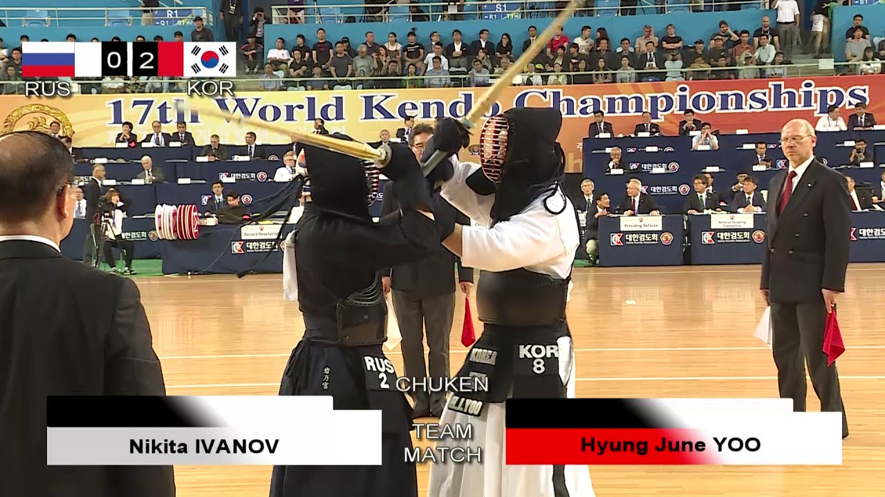 17th World Kendo Championships Men's TEAM MATCH 5ch Russian Federation vs Korea