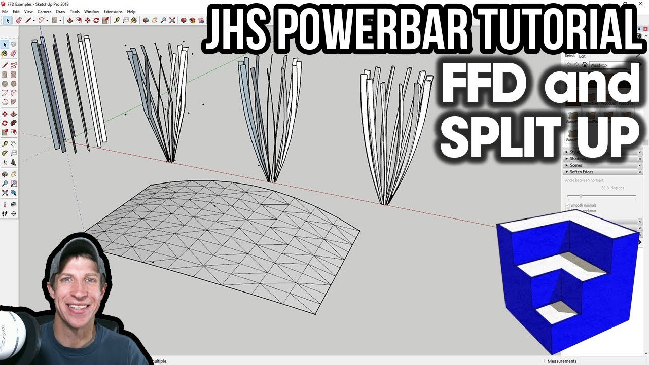 Учебное пособие по расширению SketchUp JHS Powerbar &mdash; сочетание Split Up и FFD для создания потря...