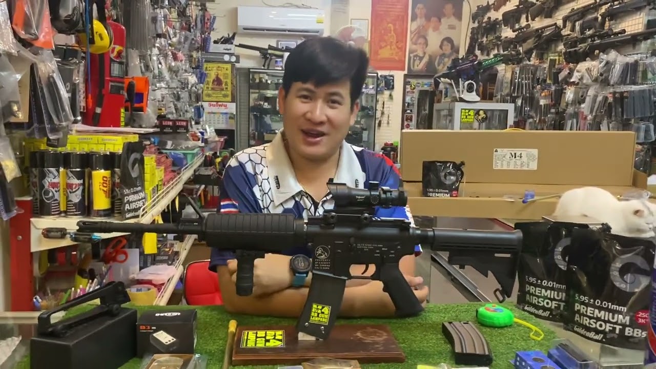 DB 036 ปรับแต่งแรง550fps++ แต่งทน+แต่งแม่นยำ+แต่งสวยงาม ปืนบอดี้โลหะจากค่ายDOUBLE BELLโมเดลM4A1