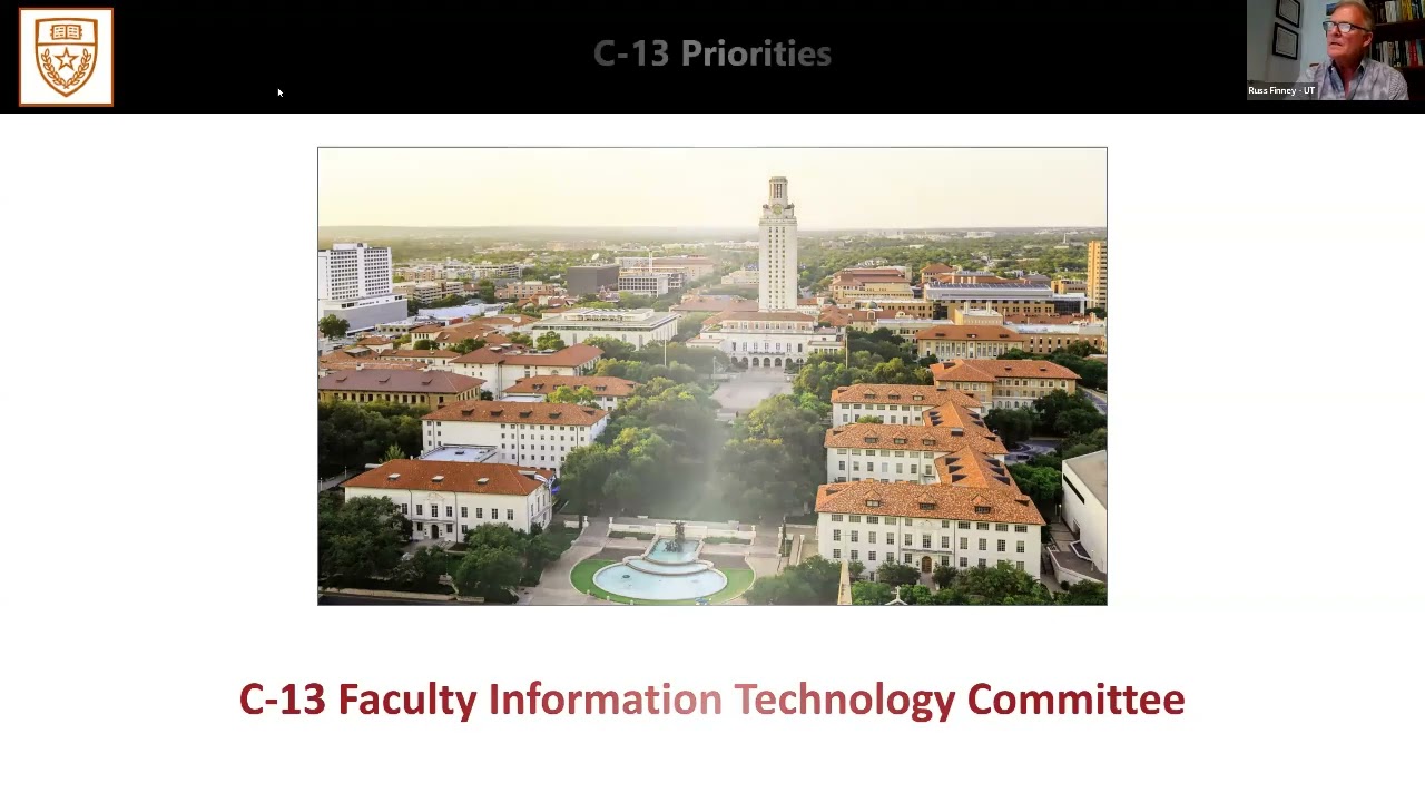 C-13 IT Committee Meeting with University of Texas at Austin CIO Cole Camplese and Chair Russ Finney